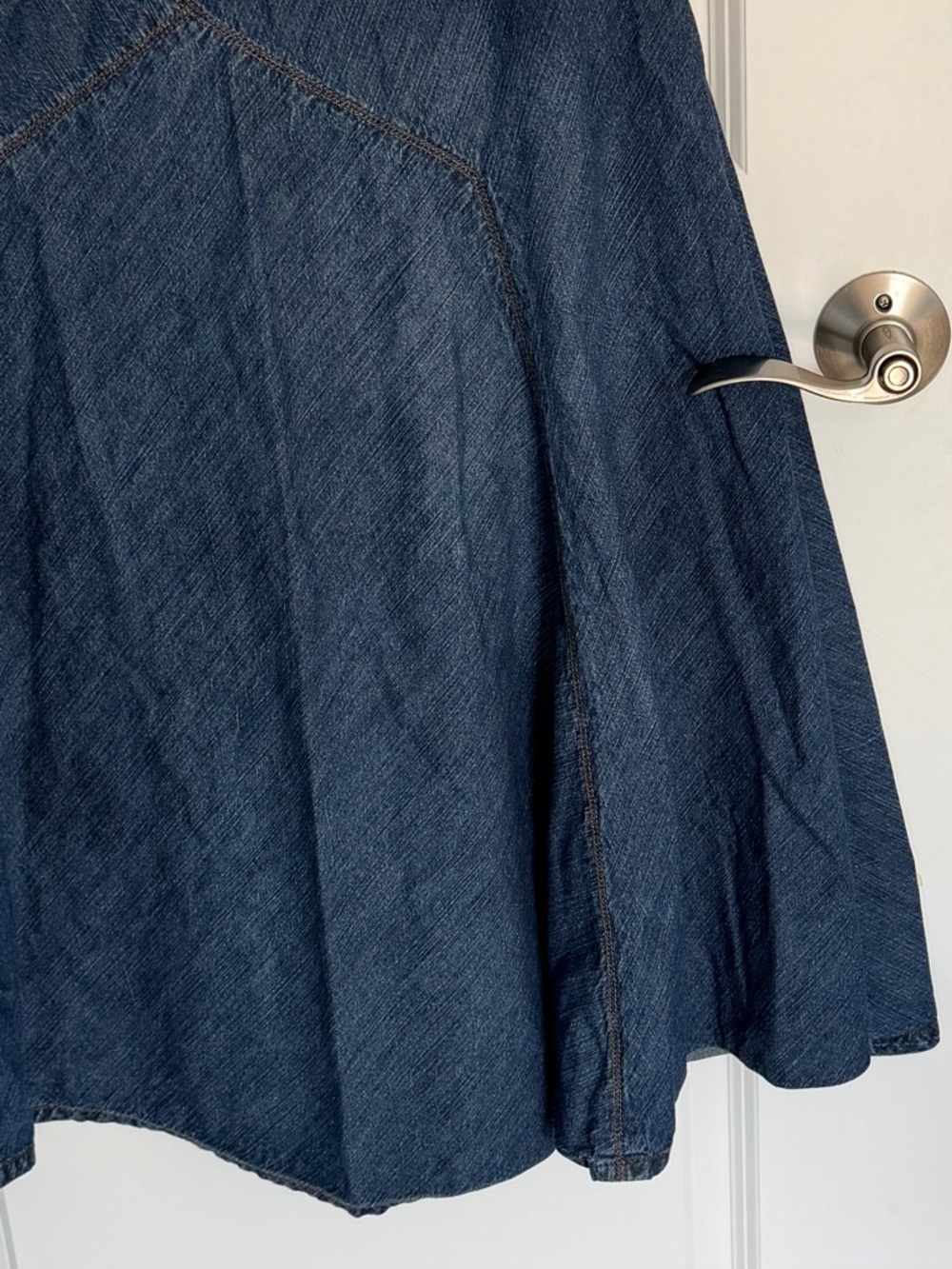 Lauren Ralph Lauren Dark Blue A-Line Denim Midi Skirt Size 8 39535 - Picture 5 of 12